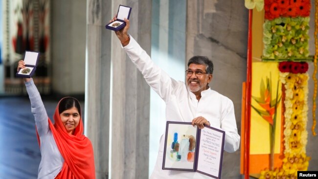 Malala Yousafzai et Kailash Satyarthi reçoivent le Prix Nobel de la Paix