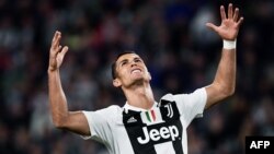 L'attaquant portugais de la Juventus, Cristiano Ronaldo au stade Allianz de Turin, le 26 septembre 2018.