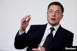 Elon Musk, pendiri, CEO dan desainer utama di SpaceX dan rekan pendiri Tesla, berbicara di Konferensi International Riset dan Pengembangan Stasiun Luar Angkasa Internasional di Washington, 19 Juli 2017.