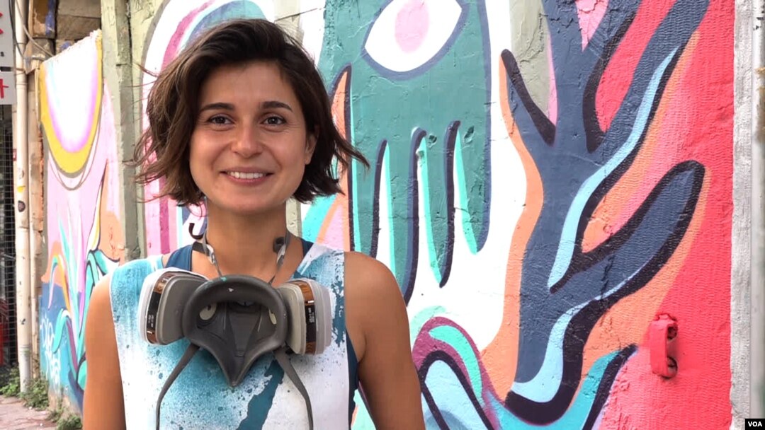 Gamze Yalcin is among a growing number of women graffiti artists in Istanbul. She does most of her work in Istanbul’s trendy Tophane district.
