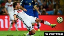 Mario Goetze of Germany scores his team's first goal during the 2014 FIFA World Cup Brazil Final match between Germany and Argentina at Maracana on July 13, 2014 in Rio de Janeiro, Brazil. (Photo: FIFA website)