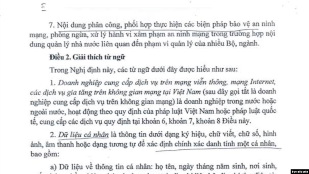 Dự thảo Nghị định Luật An ninh mạng
