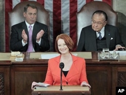 Le Premier ministre Julia Gillard s'adresse au Congrès des EE.UU en mars 2011