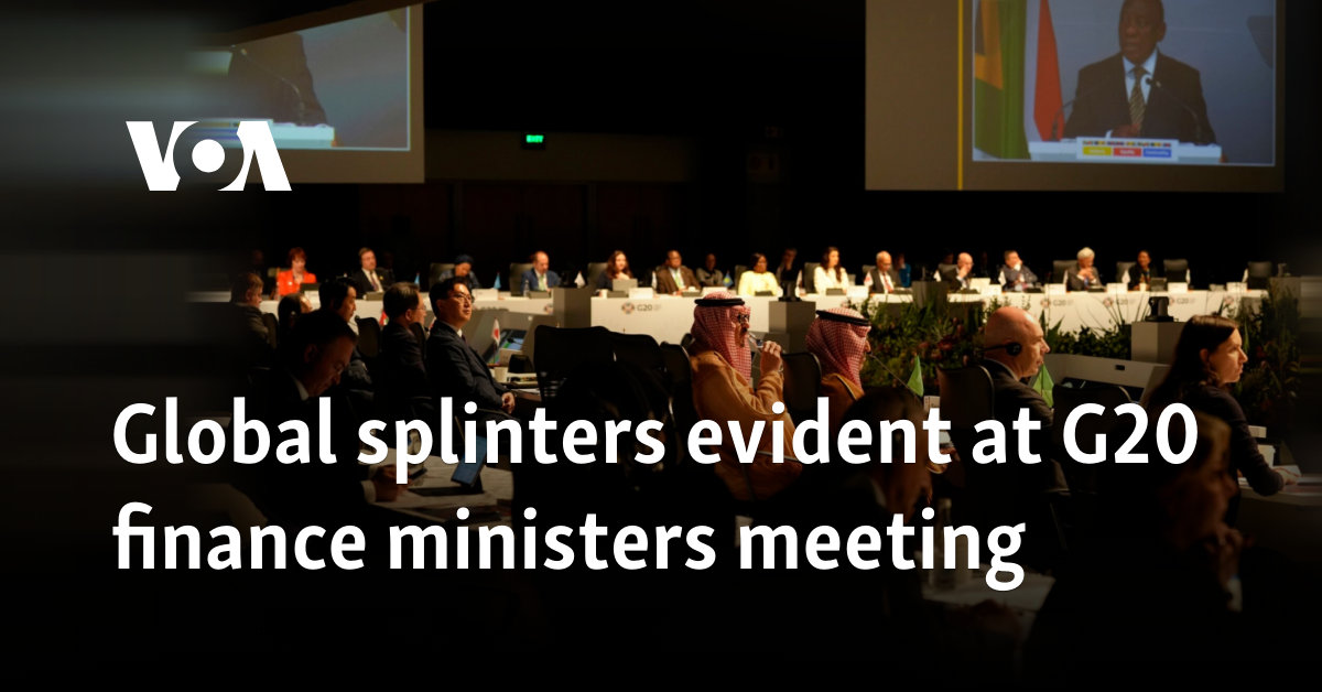 Global splinters evident at G20 finance ministers meeting