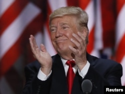 U.S. Republican presidential nominee Donald Trump speaks during the final session of the Republican National Convention in Cleveland, Ohio, July 21, 2016.