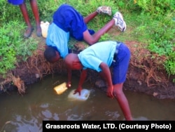 Kenyans collecting rainwater