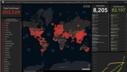 John Hopkins University map coronavirus