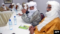 Ethnic Tuareg and Arab militias from Mali meet on August 28, 2014 in Ouagadougou, Burkina Faso, to talk about a homeland in northern Mali (called Azawad) they lay claim on, ahead of peace negotiations with the government. 