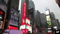 An electronic billboard promoting China is displayed in Times Square, New York, 18 Jan 2011