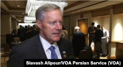 Republican Congressman Mark Meadows speaks to VOA Persian at Washington's Grand Hyatt hotel, June 14, 2017