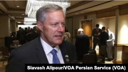 Republican Congressman Mark Meadows speaks to VOA Persian at Washington's Grand Hyatt hotel, June 14, 2017.
