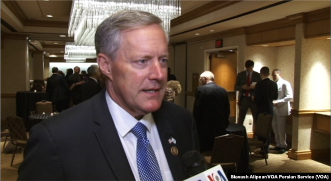 Republican Congressman Mark Meadows speaks to VOA Persian at Washington's Grand Hyatt hotel, June 14, 2017.