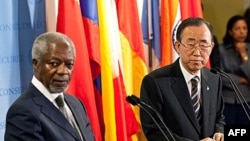 Special envoy Kofi Annan (left) with UN Secretary General Ban Ki-Moon Jun 7, 2012 