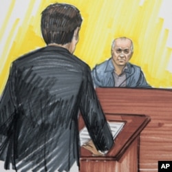 In this courtroom sketch, David Coleman Headley is shown in federal court Monday, May 23, 2011, in Chicago.
