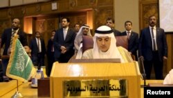 Saudi Foreign Minister Adel al-Jubeir at the Arab foreign minister's meeting at the Arab League in Cairo, Egypt, Jan. 10, 2016. 