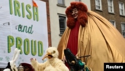 A float is seen during the St. Patrick's day parade in Dublin, Ireland, March 17, 2017.