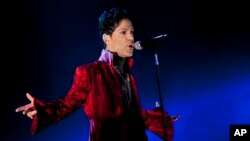 U.S. musician Prince performs during his concert at the Sziget Festival on the Shipyard Island, northern Budapest, Hungary, Aug. 2011.