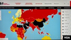 无国界记者组织4月20日发表“2021世界新闻自由指数”报告，香港连续两年排名第80位，与去年并列有统计以来最低排名 (美国之音/汤惠芸)