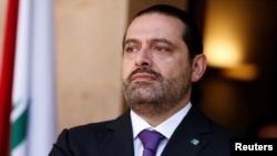 FILE - Lebanon's Prime Minister Saad al-Hariri at the governmental palace in Beirut, Lebanon, Oct. 24, 2017.