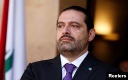 Lebanon's Prime Minister Saad al-Hariri at the governmental palace in Beirut, Lebanon, Oct. 24, 2017.