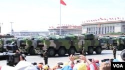 지난 2015년 9월 베이징 군사퍼레이드에서 둥펑-21D 미사일이 공개됐다. (자료사진)