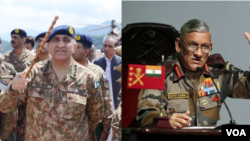 Frente a frente - Os dirigentes militares da India (á direita) e Paquistão