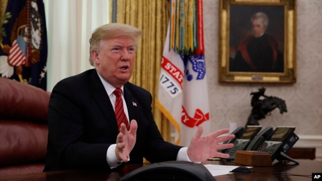 Tổng thống Trump tại Tòa Bạch Ốc hôm 25/12/2018