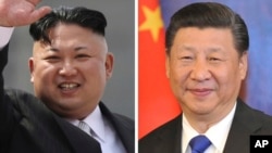 မြောက်ကိုရီးယား ခေါင်းဆောင် ကင်ဂျုံအွန်းနဲ့ တရုတ်သမ္မတ ရှီကျင့်ဖျင်