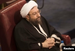 FILE - Ayatollah Sadegh Larijani, Iran's Judiciary Chief attending the 7th session of the Expert Assembly in Tehran February 23, 2010. REUTERS/Morteza Nikoubazl