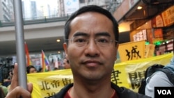 香港終極普選聯盟召集人馮偉華擔心，梁振英以致北京政府無意在2017年落實特首普選(美國之音湯惠芸)