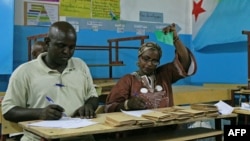 FILE - Votes are counted at a polling station in Djibouti City, April 8, 2016. Djibouti's main opposition party boycotted those elections and says it will not participate in legislative elections Friday.