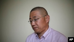 Kenneth Bae, an American tour guide and missionary serving a 15-year sentence in North Korea, speaks to the Associated Press in Pyongyang, Sept. 1, 2014.