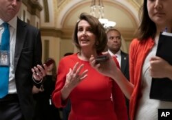 Speaker of the House Nancy Pelosi, D-Calif., leaves the chamber after passage of the Equality Act of 2019, anti-discrimination legislation that would extend civil rights protections to LGBT people by prohibiting discrimination based on sexual orientation or gender identity, at the Capitol in Washington, May 17, 2019.