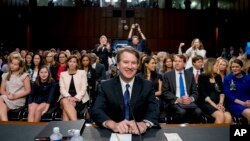 Supreme Court nominee Brett Kavanaugh appears before lawmakers in Washington, Sept. 4, 2018. (AP Photo/Andrew Harnik)