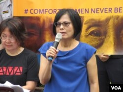 台灣婦女救援基金會董事長黃淑玲（美國之音張永泰拍攝）
