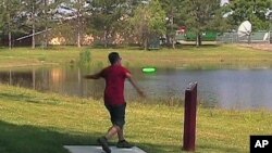 Disc golf follows the same basic rules as ball golf, however, competitors tee off from cement tee pads.