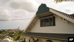 Diamond Head is seen behind the Muslim Association of Hawaii building in Manoa Valley, March 9, 2107, in Honolulu.