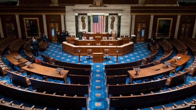 传统上美国总统对参众两院议员发表国情咨文的国会众议院大厅
