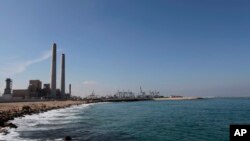 FILE - a photo shows a general view of the Eshkol power station, the first in Israel to produce electricity from natural gas, in the coastal city of Ashdod, southern Israel.