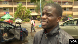 Prince Paul Butau of the Zimbabwe Hospital Doctors Association says doctors, on strike for three weeks, want their salaries paid in U.S. dollars. (C. Mavhunga/VOA)