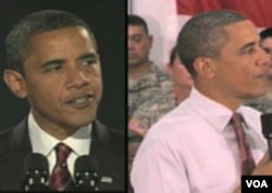 Barack Obama na inauguraciji (lijveo) i danas sa primjetno više sjedih u kosi