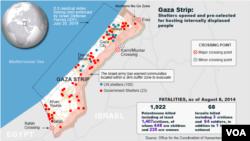 Gaza Conflict, death tolls, August 8, 2014