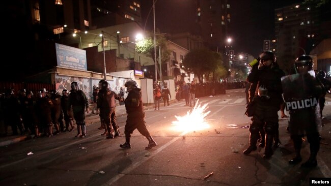 Las protestas del 21de octubre en La Paz comenzaron cuando el Tribunal Electoral anunció la victoria de Evo Morales en las elecciones presidenciales del domingo.