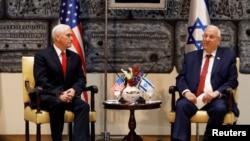 دیدار معاون رئیس جمهوری آمریکا با رووین ریولین، رئیس جمهوری اسرائیل، در اورشلیم