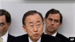 United Nations Secretary General Ban Ki-moon addresses a meeting at United Nations headquarters, October 20, 2011 (file photo).