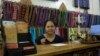 Peang Sokha, a women entrepreneur who owns Wattan Artisans Cambodia for 10 years, in her store in Wat Thann pagoda, Phnom Penh, Cambodia, October 12, 2017. (Khan Sokumnono/VOA Khmer)