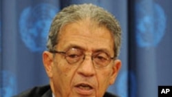 Arab League Secretary General Amr Moussa speaks at a press conference during the United Nations General Assembly at UN headquarters in New York (File Photo)