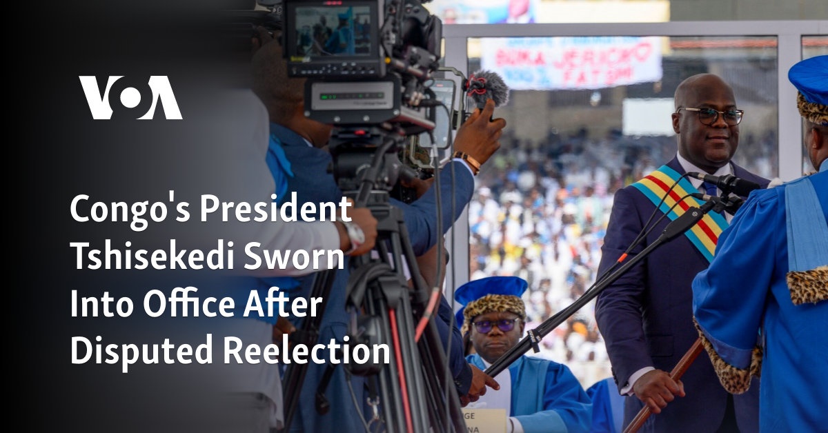 Congo’s President Tshisekedi Sworn Into Office After Disputed Reelection Congo’s President Tshisekedi Sworn Into Office After Disputed Reelection
