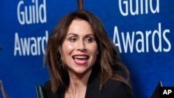 Actress Minnie Driver poses at the 2018 Writers Guild Awards at the Beverly Hilton on Sunday, Feb. 11, 2018, in Beverly Hills, California.