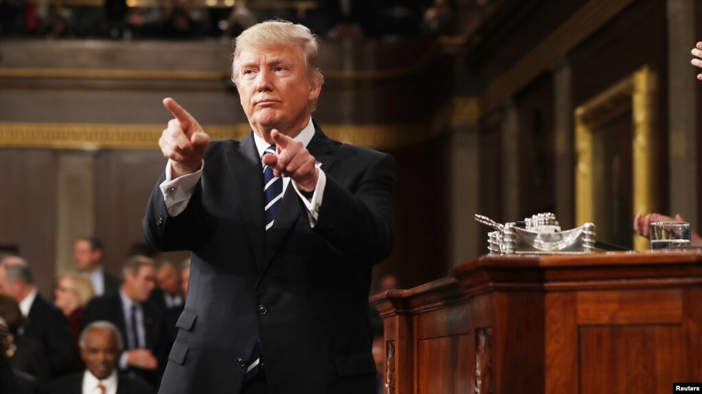 El presidente de EE.UU., Donald Trump, pronunció su primer discurso ante el Congreso el martes, 28 de febrero, de 2017.